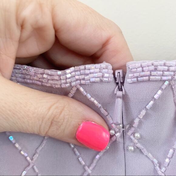 Montage Collection by Mon Cheri Sleeveless Maxi Beaded Lavender Wedding Dress - Picture 5 of 8